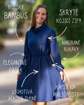 ☁️✨ Obláčkově pohodlný bambus = obláčkově pohodlné šaty. ✨☁️ Vyzkoušejte a uvidíte! 🩷 Naše zimní kojicí šaty Silvia šijeme...